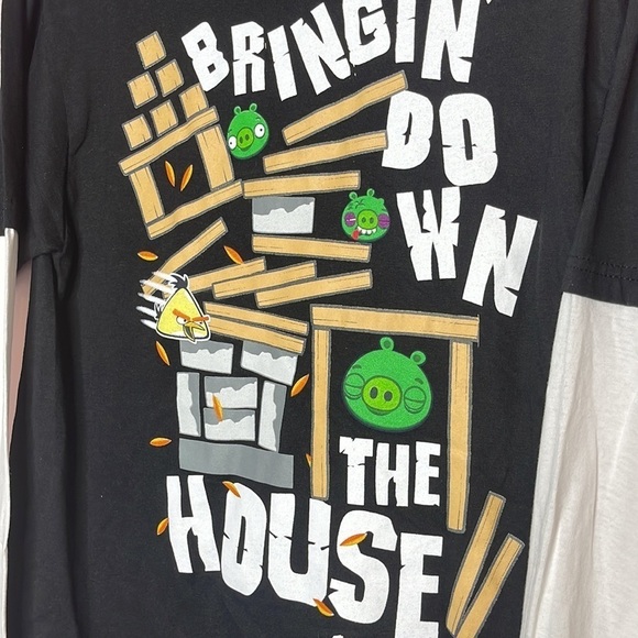 ❤️ 🆕 $39 FIFTH SUN Angry Birds Long Sleeve Bring down the house XL 100% Cotton - Picture 3 of 5